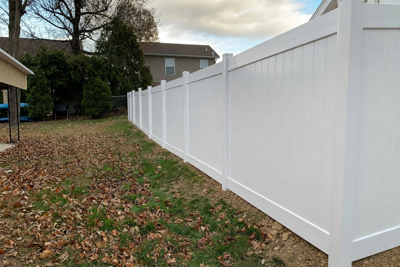 Vinyl fence installation